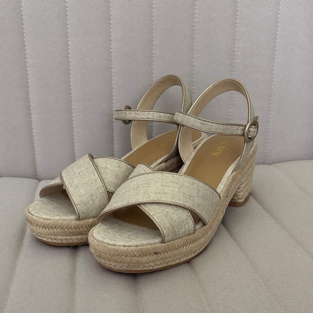 Elegant Beige Wedge Sandals